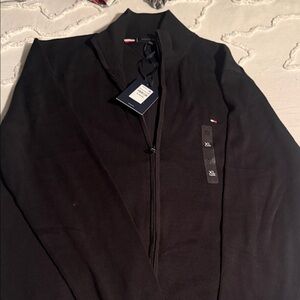 Tommy Hilfiger Men's Zip-Up Black Sweater